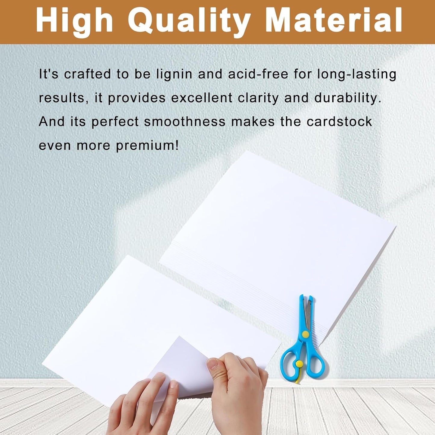 Silunkia 100 Sheets White Cardstock 5 Assorted Sizes Craft Paper, 200gsm/75lb White Card Stock Certificates Paper for DIY Cards Making, Business Cards, Wedding Invitations, School Crafting, Menus