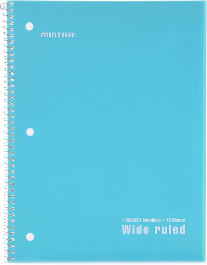 Mintra Office Spiral Notebooks, Wirebound, Journals for School, Work, Business, Aesthetic Stationery, Writing Pads, Teacher & Student Supplies (6, Pastel, College)