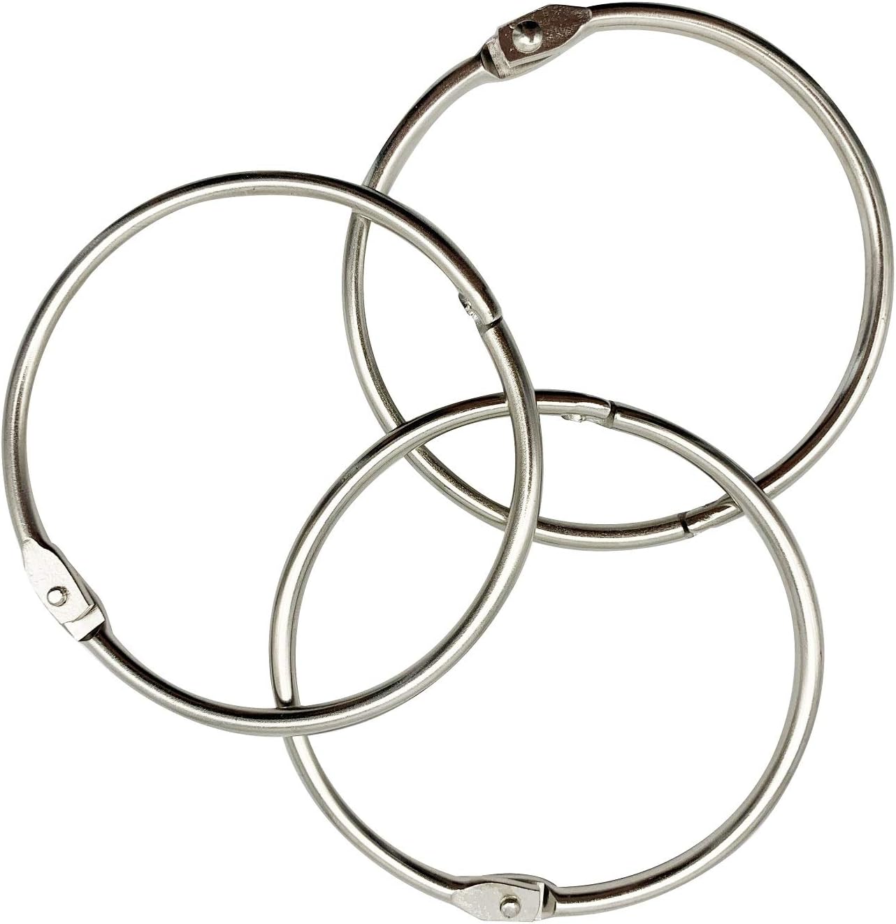KTOJOY 3 Inch (12 Pack) Loose Leaf Binder Book Rings, with Metal Nickel Plated for Key,and Index Cards, for School, Home, or Office, Silver