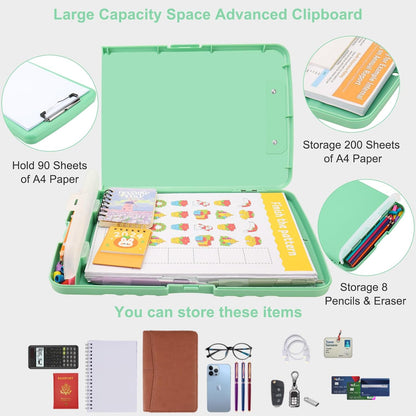 SFLHHDM Purple Clipboard, Clip Boards 8.5x11, Teacher Clipboards with Storage, Plastic Clipboard with Pen Holder, Clipboards Storage for Women Teachers Work, School & Office Supplies