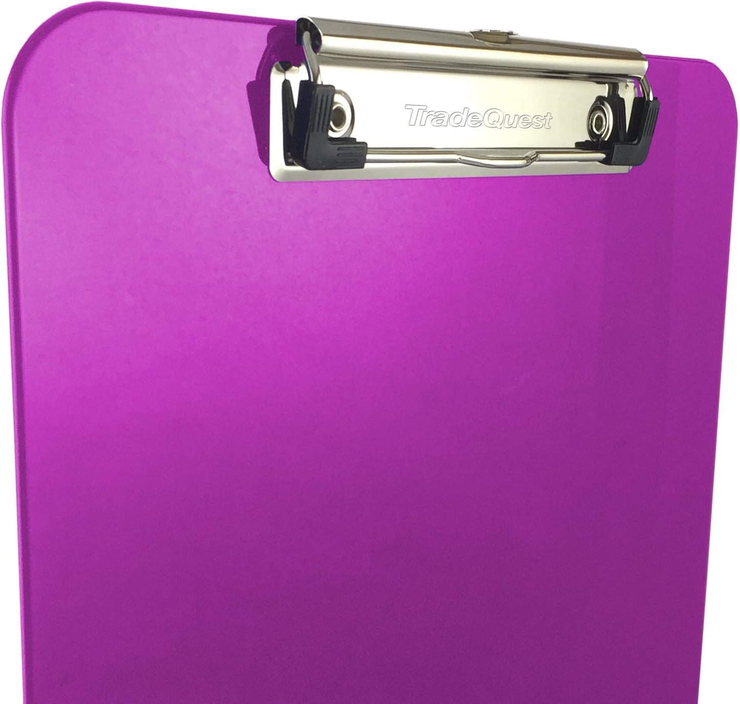 Trade Quest Plastic Clipboard Opaque Color Letter Size Low Profile Clip (Pack of 6) (Black)