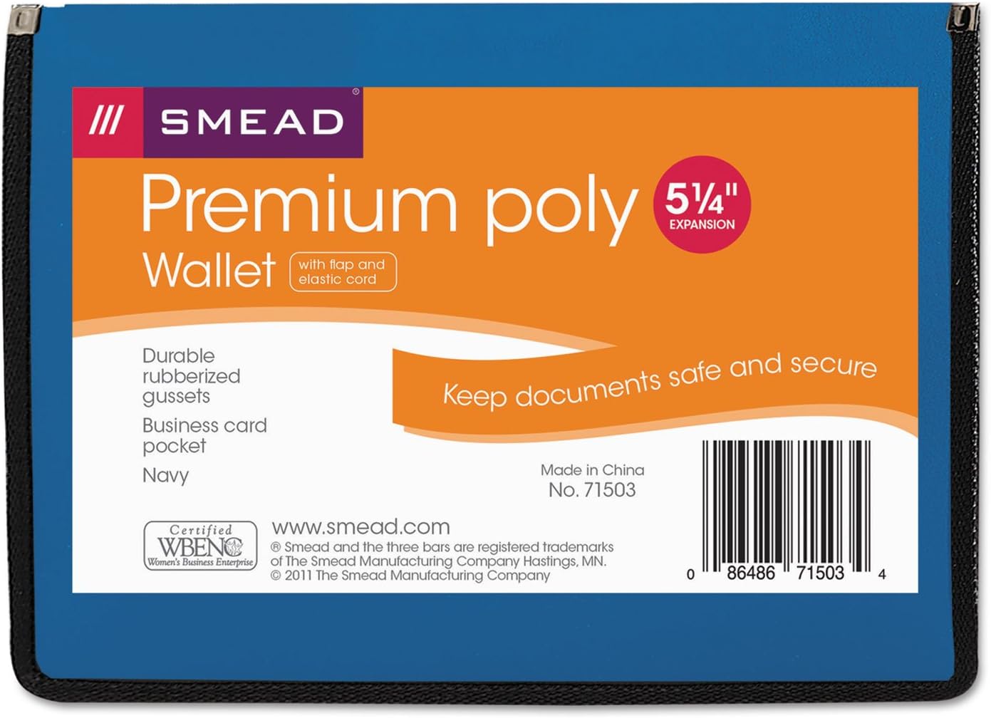 Smead Poly Wallet, Accordion File Organizer for File Folders, Legal Size, Black, 5-1/4 inch Expansion, Office Supplies, Document Organizer (71510)