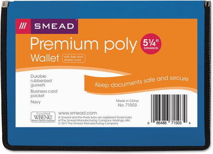 Smead Poly Wallet, Accordion File Organizer for File Folders, Legal Size, Black, 5-1/4 inch Expansion, Office Supplies, Document Organizer (71510)