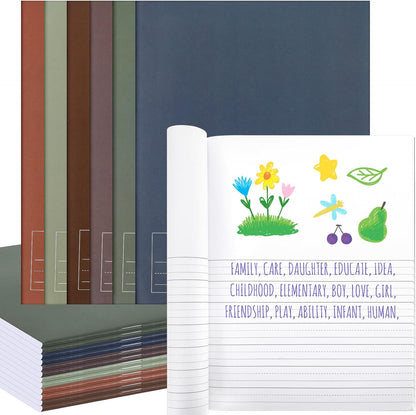Henoyso 12 Pcs Primary Composition Notebook K-2 Primary Journal, Notebook for Kids Supplies, Bulk Blank Writing Book for Kid to Write Draw Journal 60 Page (9.8″ X 7.5″,Light Color)