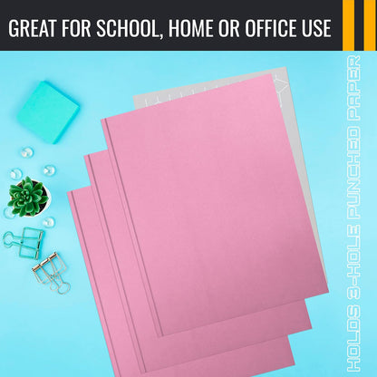 Better Office Products Blue Paper 2 Pocket Folders with Prongs, 50 Pack, Matte Texture, Letter Size Paper Folders, 50 Pack, with 3 Metal Prong Fastener Clips, Blue