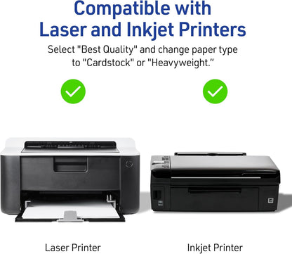 Avery Printable Tent Cards with Sure Feed Technology, 2" x 3.5", White, 160 Blank Place Cards for Laser or Inkjet Printers (5302)