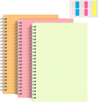 RETTACY Blank Journal Notebook, 3-Pack, 160 Pages per Pack, A5 Medium Size (5.7'' × 8.3''), 100 GSM Thick Paper, Spiral-bound, Flexible Plastic Cover, for Sketching, Drawing, Painting