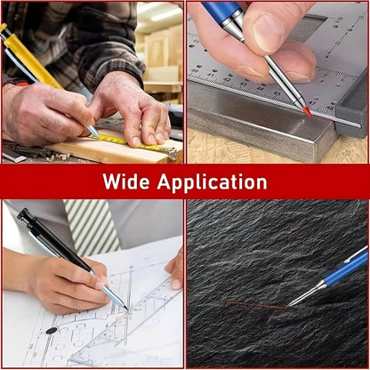 100Pcs Pencil Refills, 2.8mm Pencil Leads, Solid Carpenters Refills Replacement, Deep Hole Marker, Waterproof for Woodwork Construction Building (red)