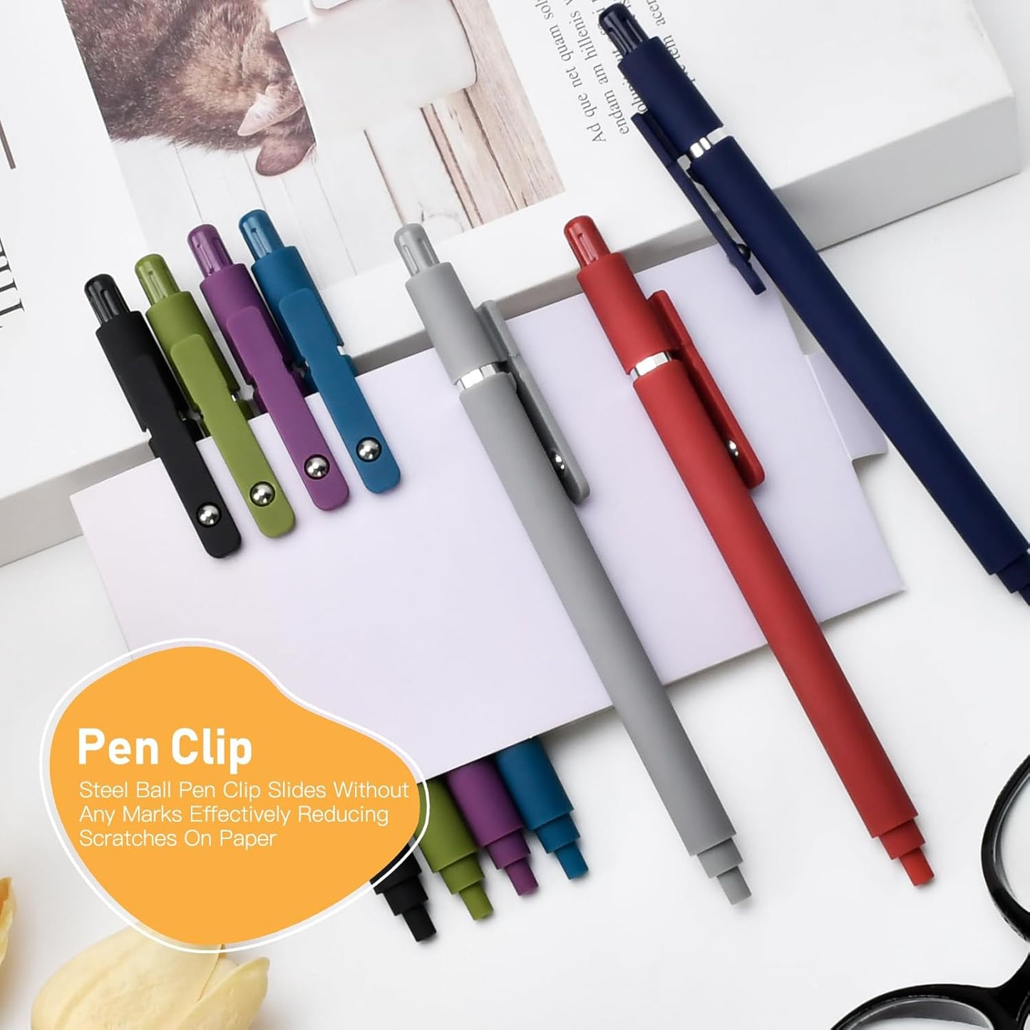 Donse 7 Pcs Gel Pens: 0.5mm Quick Dry Black Ink Fine Point Smooth Writing Pens High-End Series Ballpoint for Journaling Note Taking School Office Supplies Gifts for Women Men Nurse Teacher Students