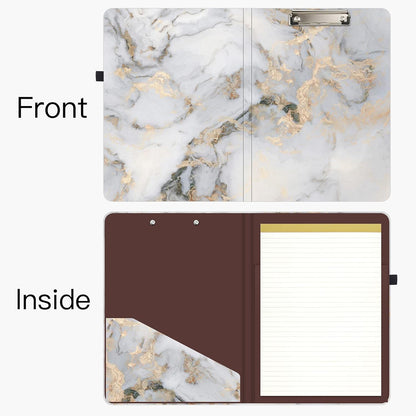 Hongri Clipboard Folio with Refillable Lined Notepad and Interior Storage Pocket for Students, Classroom, Office, Women, Man, Cute Custom Pattern, Size 12.8 x 9.2 in, Classic Flower
