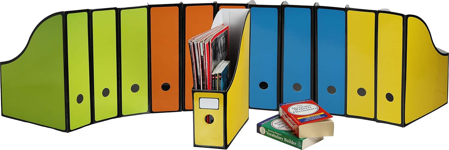 Simple Houseware 6-Pack Magazine File Holder Box, Foldable Cardboard Organizer, White