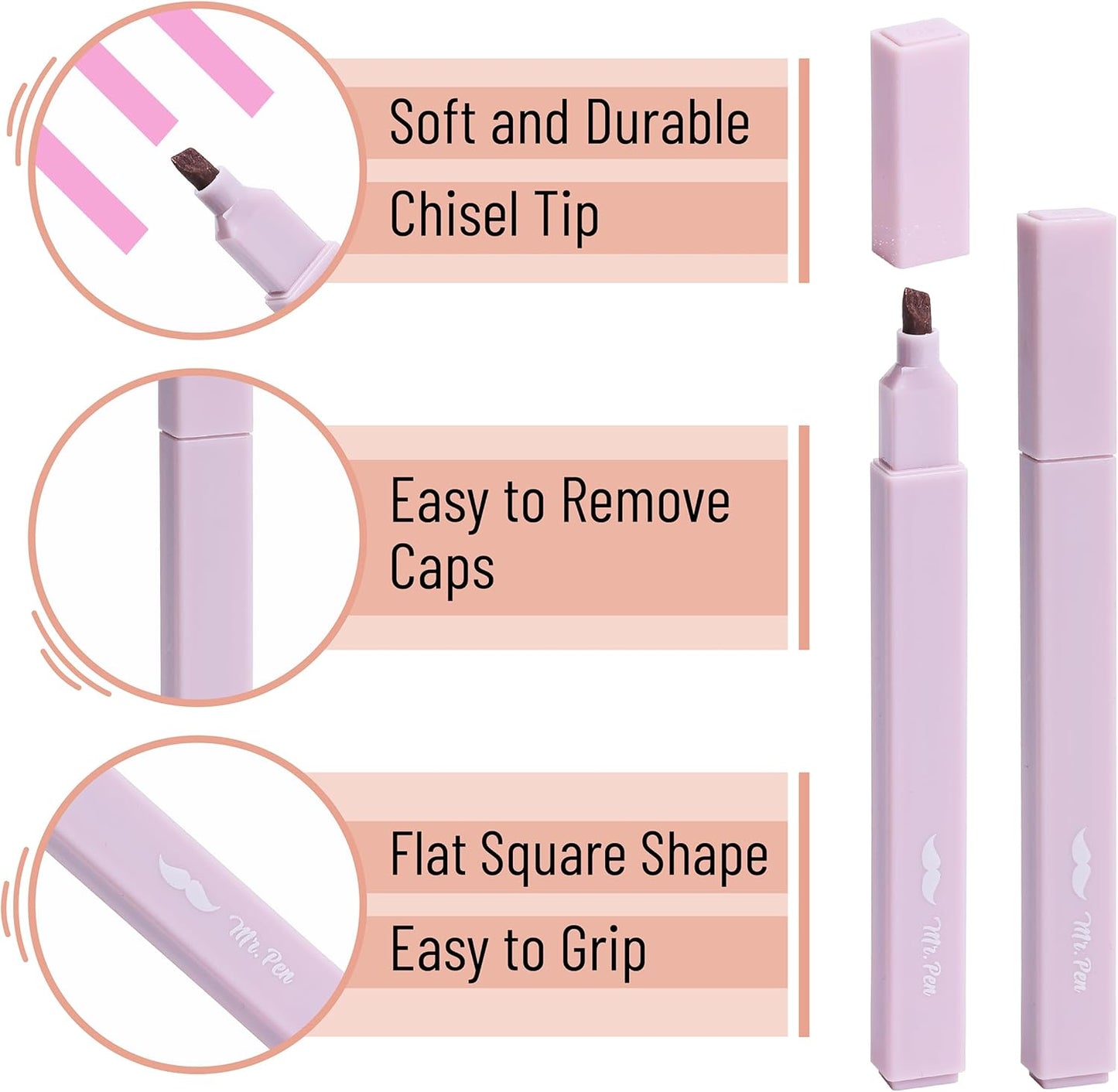Mr. Pen- Aesthetic Highlighters and Ballpoint Pens No Bleed, 12 Pack, Pastel Colors, Bible Highlighters and Pens No Bleed, Fast Dry and No Smear for Bible Journaling, Planner, School Supplies