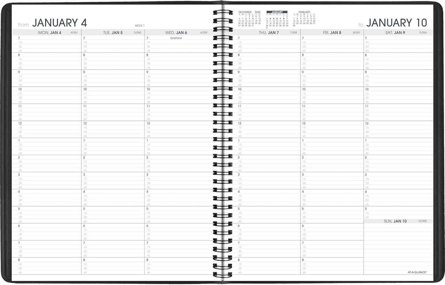 AT-A-GLANCE 2026 Appointment Book Planner, Weekly, 8-1/4" x 11", Large, Black (709500526)