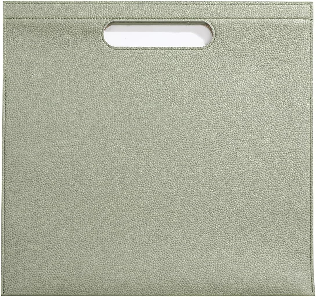 Premium PU Leather Waterproof File Folder & File Jackets & File Pockets Easy to Clean Document Organizer, Multi-Color Options, 13.34x12.56in, Ideal for Students & Professionals(Brown)