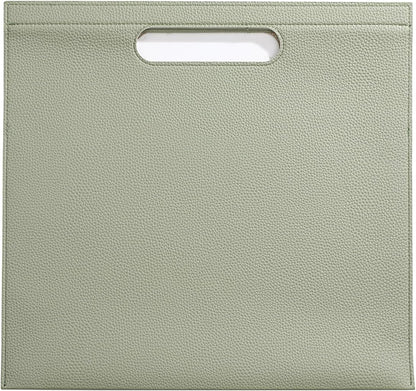 Premium PU Leather Waterproof File Folder & File Jackets & File Pockets Easy to Clean Document Organizer, Multi-Color Options, 13.34x12.56in, Ideal for Students & Professionals(Brown)