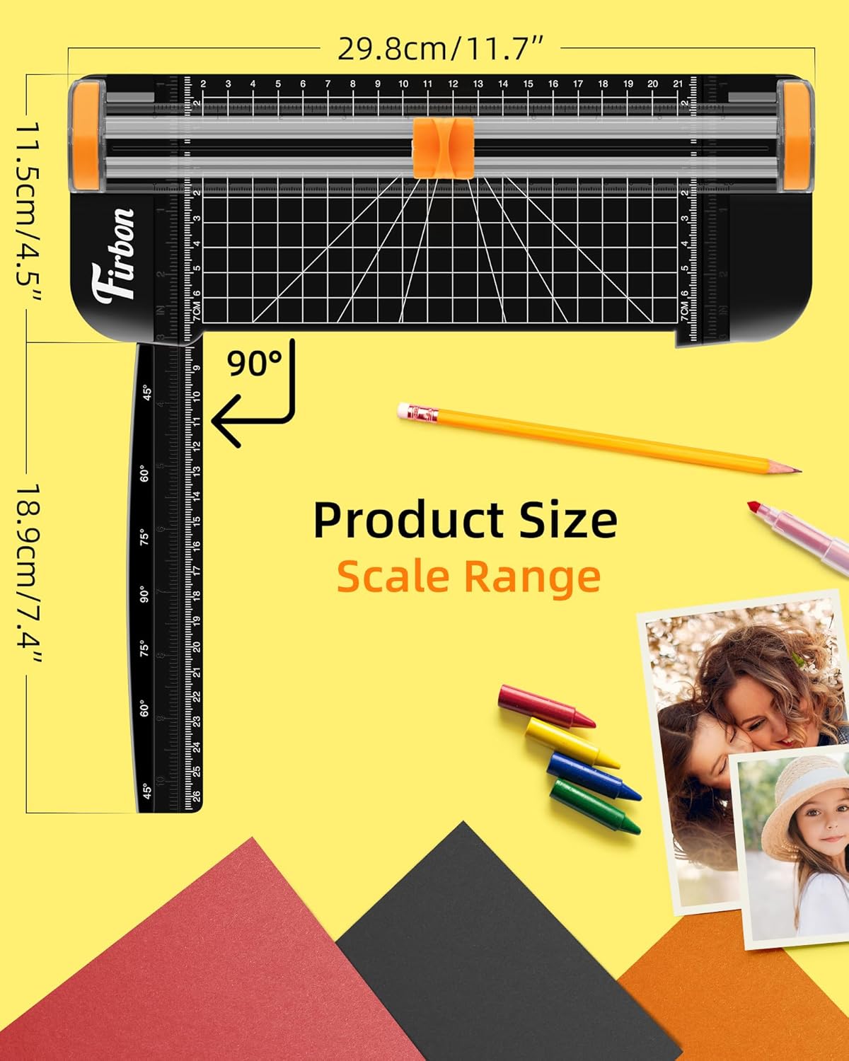 Firbon Morandi A5 Paper Cutter, Straight Small Paper Trimmer with Side Ruler for Scrapbooking Craft, Paper, Coupon, Label, Cardstock
