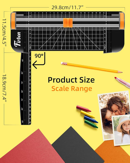 Firbon Morandi A5 Paper Cutter, Straight Small Paper Trimmer with Side Ruler for Scrapbooking Craft, Paper, Coupon, Label, Cardstock