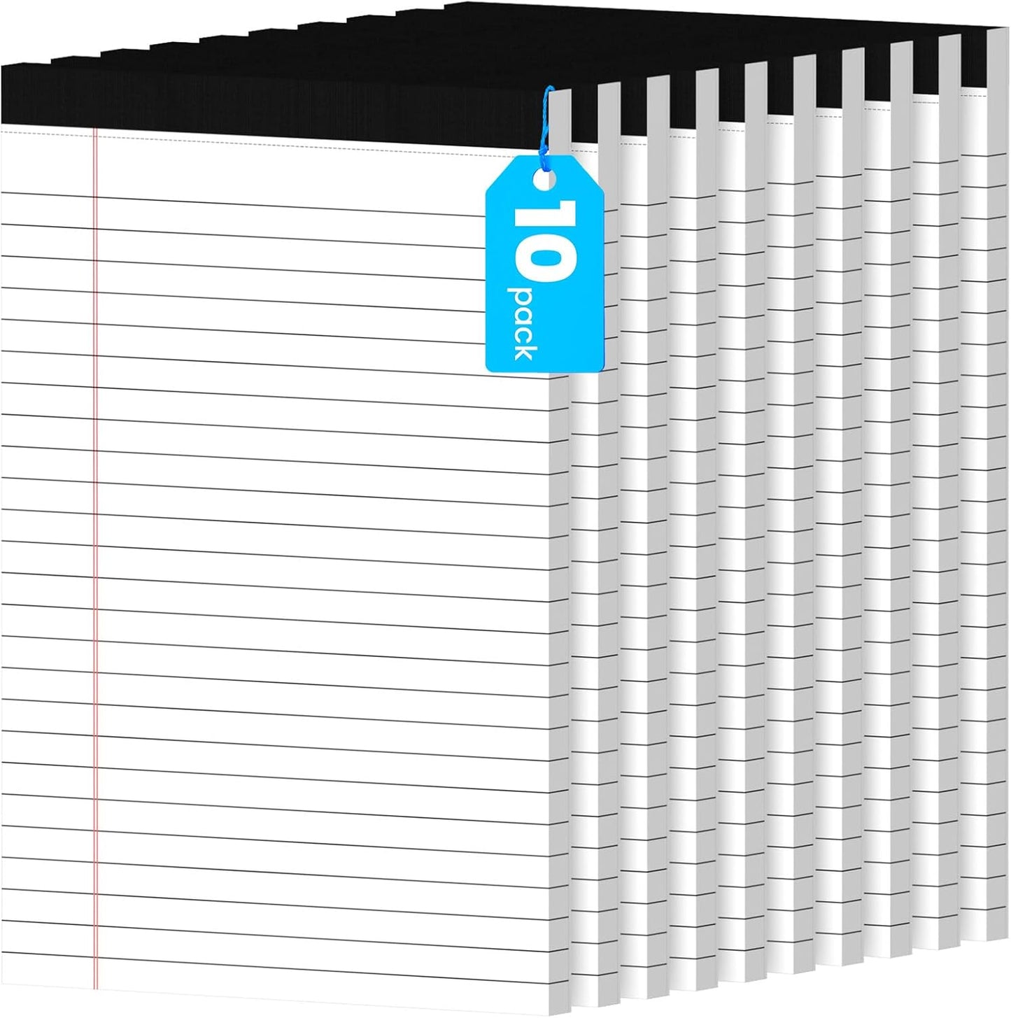 12 Pack Notepads 5x8, Small Legal Pads Narrow College Ruled, 30 Sheets/Pack, Perforated Notebook - White Note Pads for School, Memo, Note Taking, Teacher & Office Supplies, Writing Pads of Paper