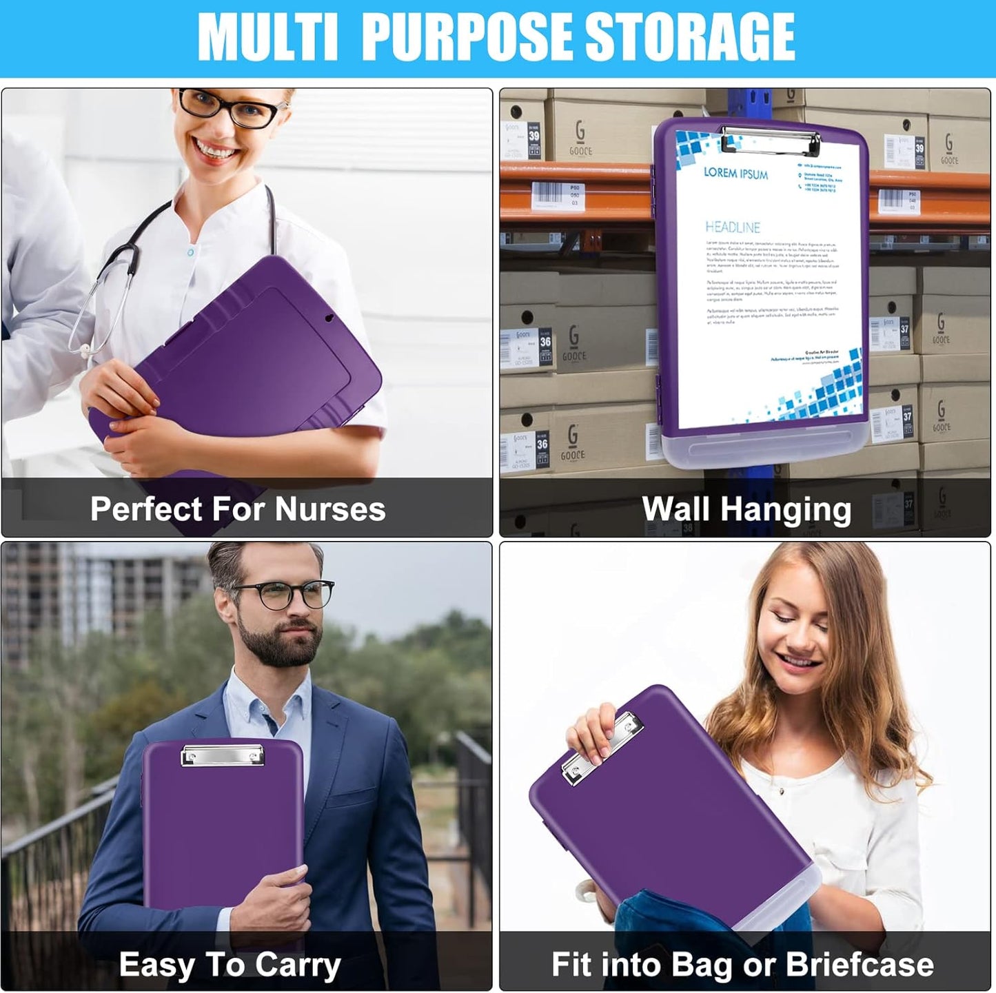 Red Plastic Clipboard with Storage,TFDLCG zm High Capacity Clip Boards 8.5x11,A4 Binder Nursing Clipboard Folder Heavy Duty for Women Teachers Work,School Office