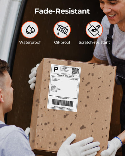 MUNBYN Thermal Direct Shipping Label (Pack of 500 4x6 Per Fanfold Labels) - Commercial Grade
