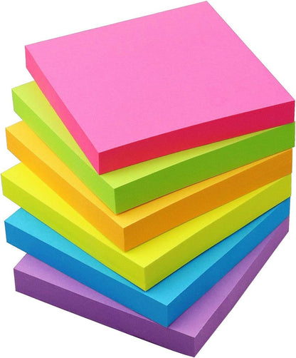 Sticky Notes 3x3 Self-Stick Notes Pads with 6 Bright Colors, Easy to Post for Office, Shool, Home, 6 Pads/Pack, 100 Sheets/Pad (Purple)