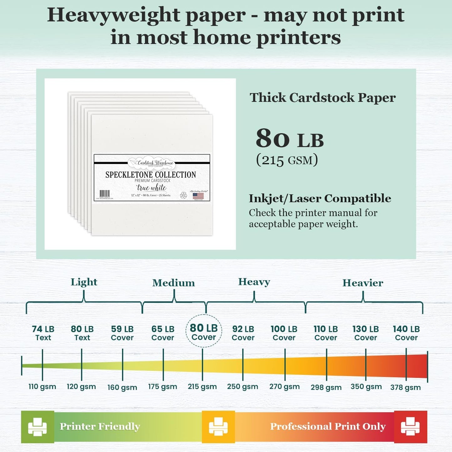 Cardstock Warehouse Speckletone Oatmeal Light Brown Card Stock Paper – 25 Sheets, 8.5 x 11", 80 lb/215 gsm – 100% Recycled, Premium Matte Finish for Cardmaking, Printing, Crafts & DIY Projects