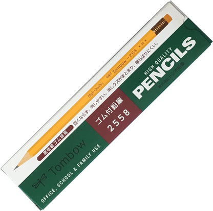 Tombow Pencil with Eraser HB 2558 Dozen 2558-HB