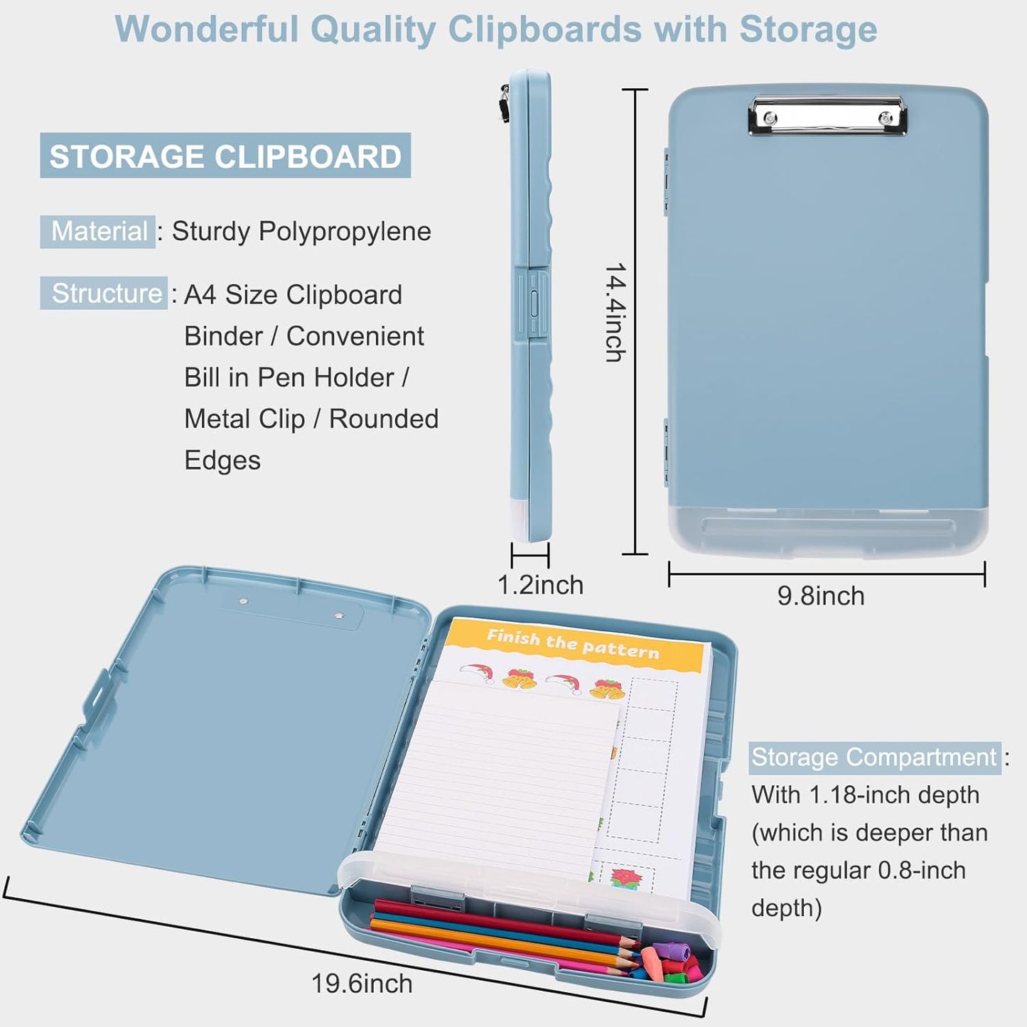 SFLHHDM Purple Clipboard, Clip Boards 8.5x11, Teacher Clipboards with Storage, Plastic Clipboard with Pen Holder, Clipboards Storage for Women Teachers Work, School & Office Supplies