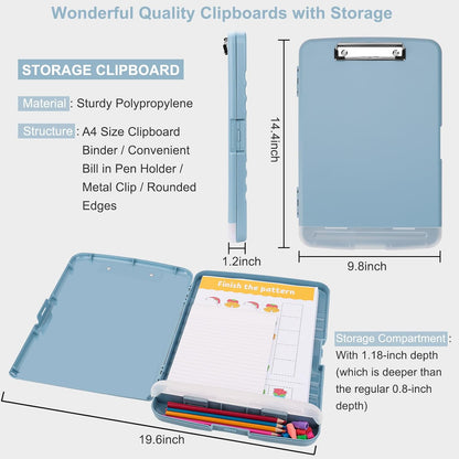 SFLHHDM Purple Clipboard, Clip Boards 8.5x11, Teacher Clipboards with Storage, Plastic Clipboard with Pen Holder, Clipboards Storage for Women Teachers Work, School & Office Supplies