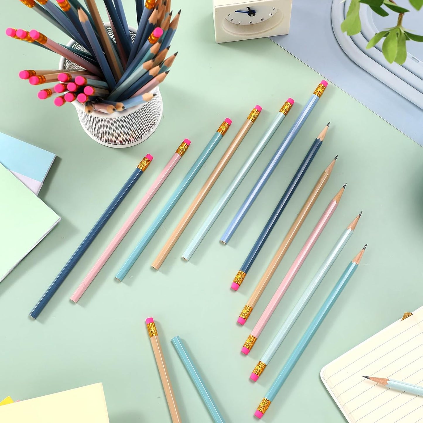 TecUnite 120 Pcs #2 HB Pencils with Eraser No 2 Unsharpened Wooden Hexagonal Pencils for Adults Gifts for School Exam art Learning Office Sketching(Rainbow Colors)