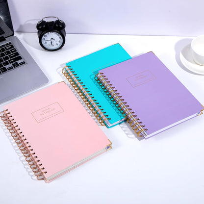 Hardcover Spiral Notebook with Tabs 8"x10" Large Spiral Lined Journals for Women with Dividers 240 Pages College Ruled Composition Notebook 5 Subject Notebook for Work, Back to School, Gifts, Purple