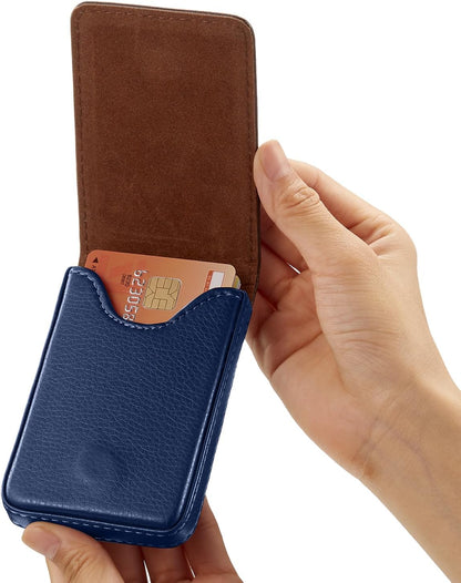 Outus 2 Pieces Business Card Holder, PU Leather Business Card Case Pocket Wallet with Magnetic Shut for Valentines Gift Men Women(Black and Coffee,Classic)