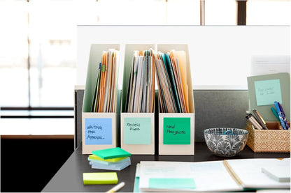 Post-it 100% Recycled Paper Super Sticky Notes, 3 in. x 3 in., 12 Pads, 70 Sheets per Pad, Wanderlust Pastels, School Supplies and Office Products