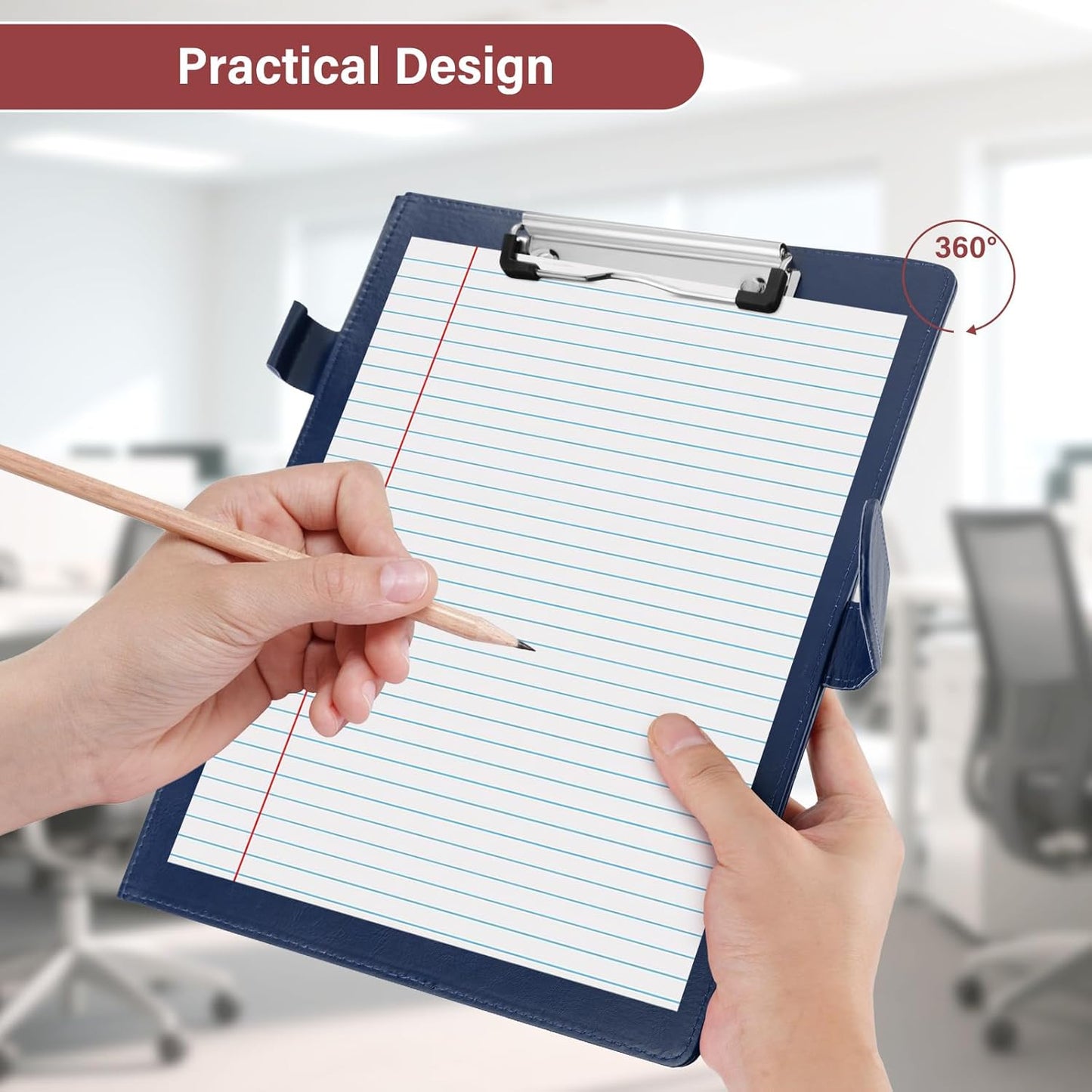 Professional Padfolio, Multi Function Faux Leather Portfolio Binder with Clipboard - Interview Resume Folder, Legal Document, Business Card Holder, for Office, Conference, Interviews (Black)