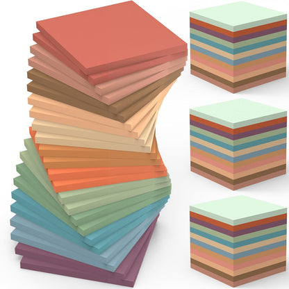100 Pack Sticky Notes Bulk 3 x 3 in Self-Stick Note Pads Colorful Posted Note in 20 Colors Adhesive Paper Memo 50 Sheets/Pad Easy to Post for Office Home School Meetings Notebook Wall Door Window