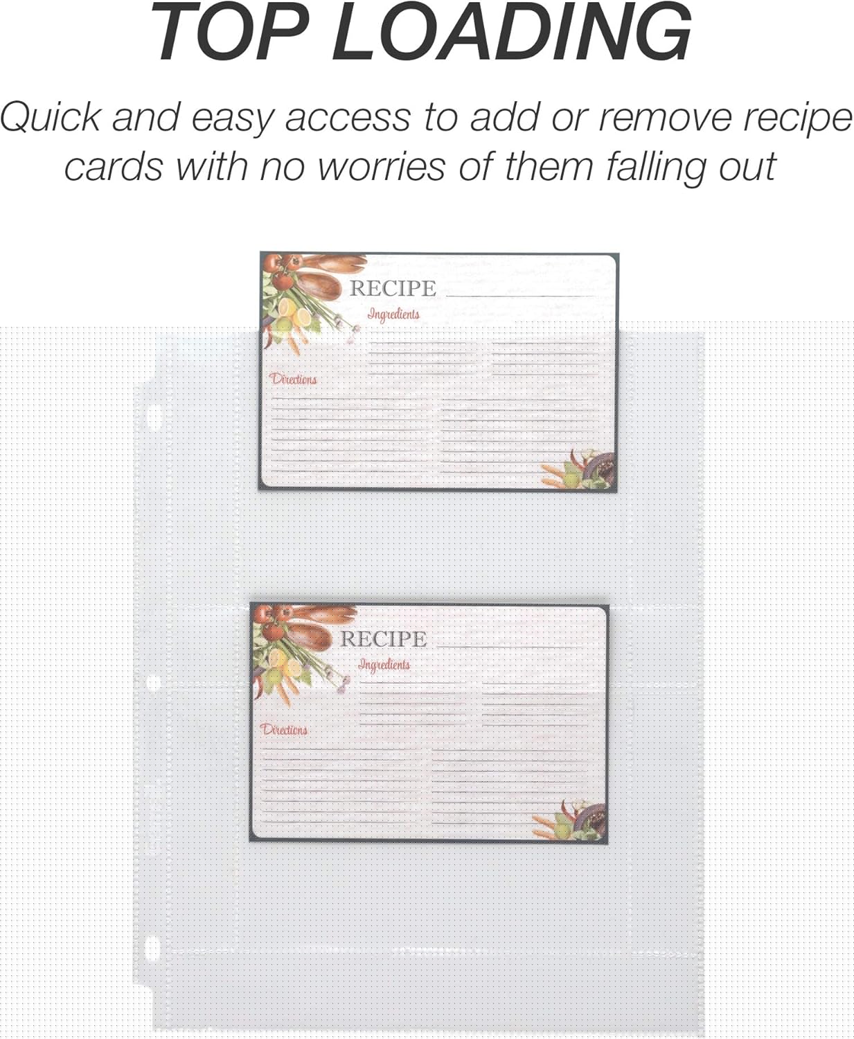 Samsill 8 Tab Recipe Dividers, Recipe Sleeves, Sheet Protector Dividers, with Tab Inserts, Clear, Super Heavyweight, Top Loading, 3 Hole Punched for Standard Letter Size Binders, Archival Safe