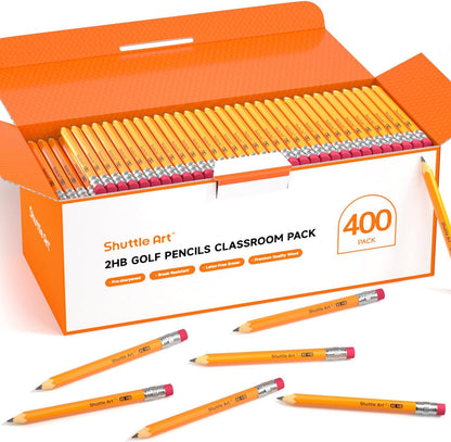 Shuttle Art 108 Pack Golf Pencils With Erasers, #2 HB Pencils Bulk, 3.5” Mini Pencil, Pre-Sharpened Small Pencil for Kids Teachers Classroom Games, Back to School Supplies