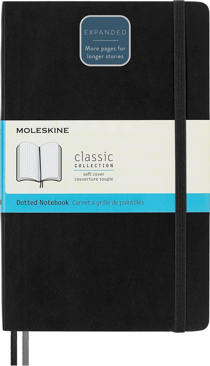 Moleskine Classic Expanded Notebook, Hard Cover, Large (5" x 8.25") Ruled/Lined, Black, 400 Pages