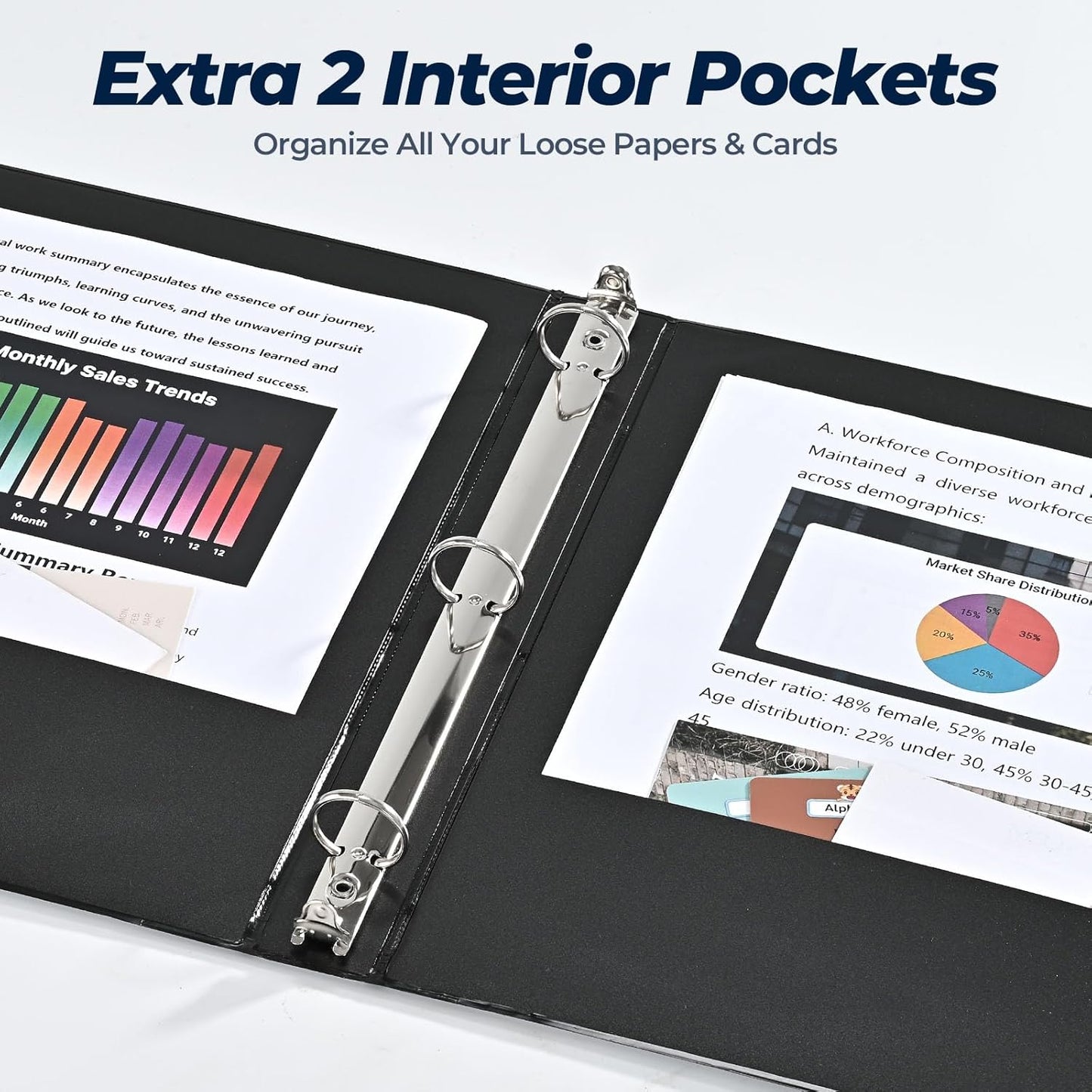 1 Inch 3 Ring Binders 24 Pack, Clear View Binder Bulk, White PVC-Free 3-Ring Binders for School, Office or Home, Fits 8.5 x 11 Inches Paper