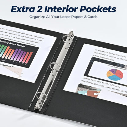 1 Inch 3 Ring Binders 24 Pack, Clear View Binder Bulk, White PVC-Free 3-Ring Binders for School, Office or Home, Fits 8.5 x 11 Inches Paper