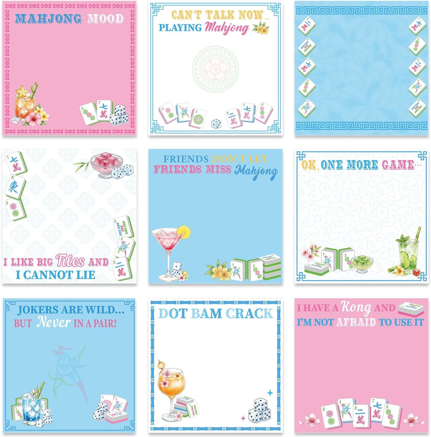 Inspirational Sticky Notes Gifts - 9 Pack Funny Positive Quotes Notepads 3x3 Inches, Fun Motivational Self-Adhesive Memo Pads Office Study Supplies for Friends Coworkers (450 Sheets)