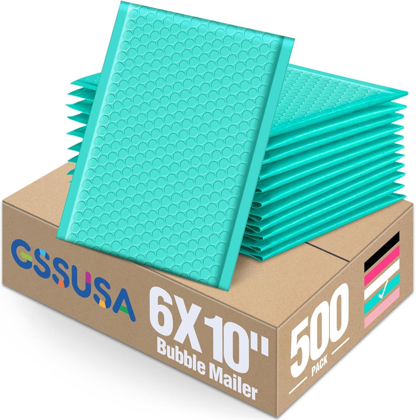GSSUSA Black Bubble Mailers 4x8 Inches 50 Pack, Usable Size 4X7" Bubble Envelopes for Small Business, Padded Envelope, Shipping Mailers, Packaging Bags, Mailing Envelopes, Shipping Supplies