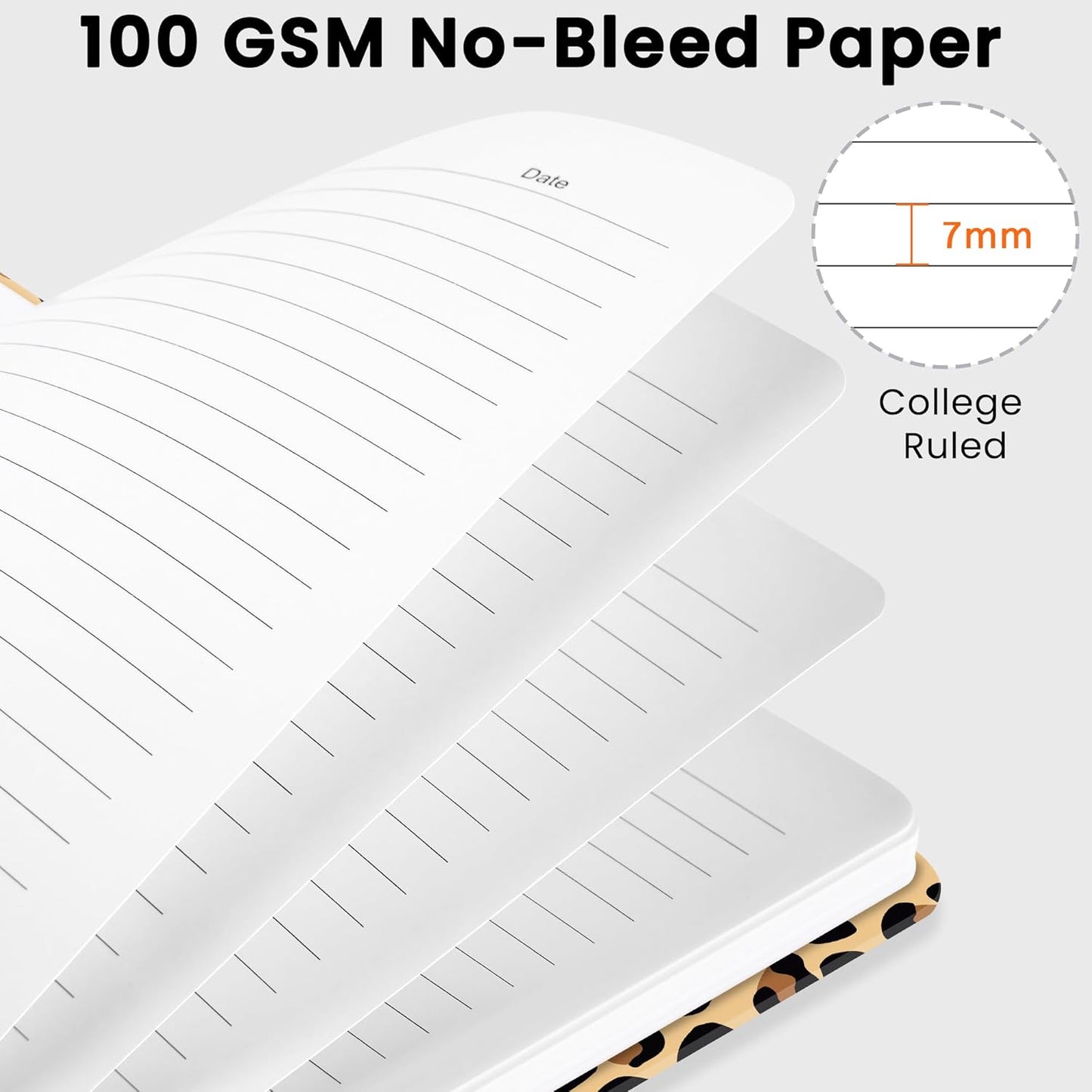 CICPAP Lined Spiral Journal Notebook, A5 College Ruled Notebook for Journaling, Note-Taking, and Daily Planning, Durable Hardcover with an Elegant Design, Purple