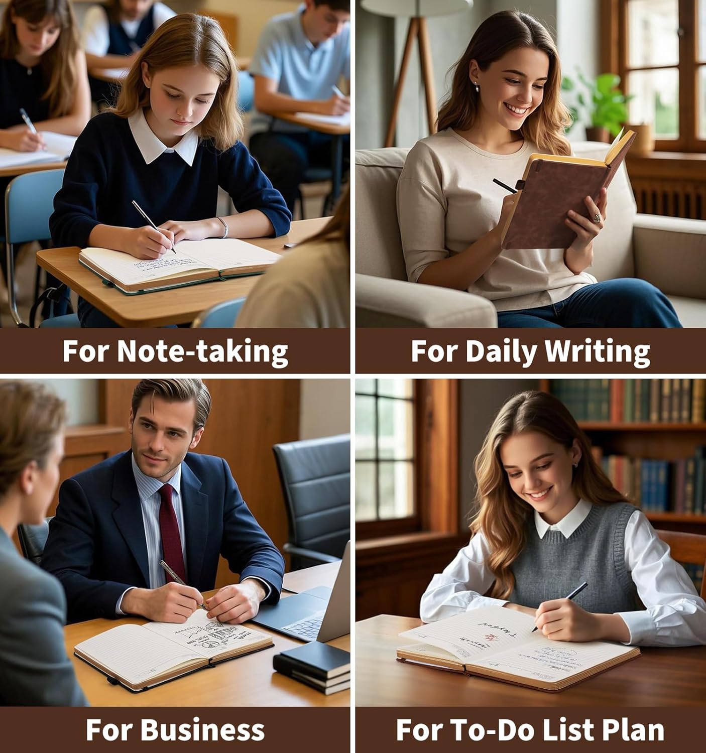 Lined Journal Notebook, A5 200 Pages Leather Journals For Writing Women & Men Travel,business,work & School,college Ruled Notebooks Hardcover Journaling Notebooks Daily Diary, 5.7'' X 8.3''-Purple