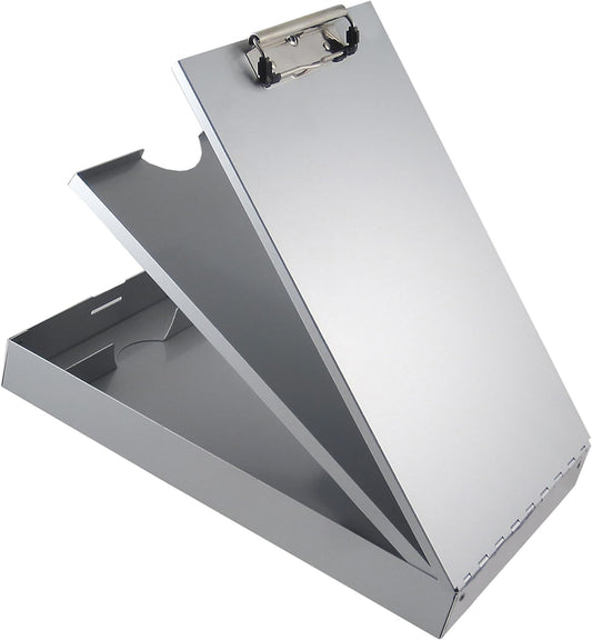 Saunders Metal Clipboard with Storage - Letter Size Heavy Duty Contractor Grade Clipboard - Dual Storage Form Holder with Low Profile Clip Made in USA