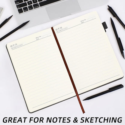 BOBO RABBIT Lined Journal Notebook for Work 100 GSM Thick Paper 300 Pages College Ruled A5 Notebook Hardcover Leather Journal for Writing School Office, 5.63"x8.43"