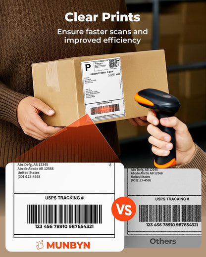 MUNBYN Thermal Direct Shipping Label (Pack of 500 4x6 Per Fanfold Labels) - Commercial Grade