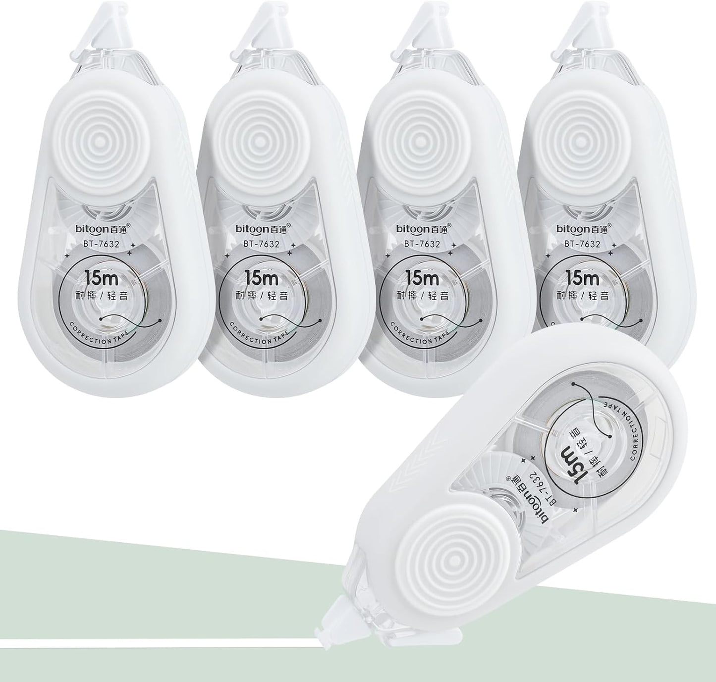 Temiary 4 Pcs White Correction Tape with Dispenser, Smooth Quick Dry Pull Out Tapes for Instant Corrections, 49.2 Ft Easy to Use Tear-Resistant Applicator for Office Note Taking, Journaling (Morandi)