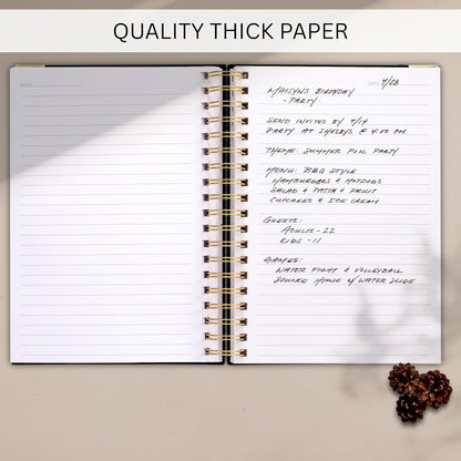 Aesthetic Thick Spiral Notebook Journal For Women in B5 Format - Modern Linen Hardcover College Ruled Note Book With 300 Lined Pages - Perfect For Writing And Staying Organized at Work or School