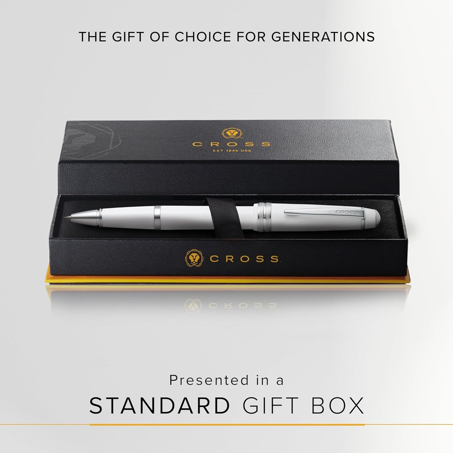 Cross Bailey Light Polished Blue Resin Rollerball Pen - Professional Pen for Effortless Writing - Journaling, Note-Taking & More - Black Ink - Easy Handling - Includes Gift Box
